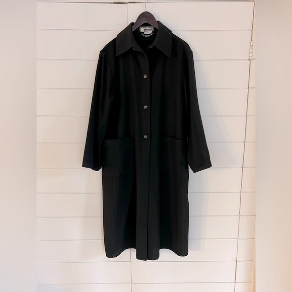 Salvatore Ferragamo Jackets & Blazers - Salvatore Ferragamo Black Long Wool Coat Liner